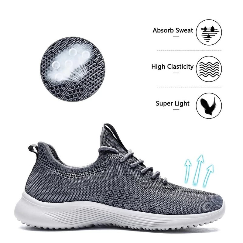Lamincoa Womens Slip On Walking Shoes Non Slip Casual Road Running Lightweight Mesh Fashion Sneakers for Gym Travel Workout Grey - Image 4